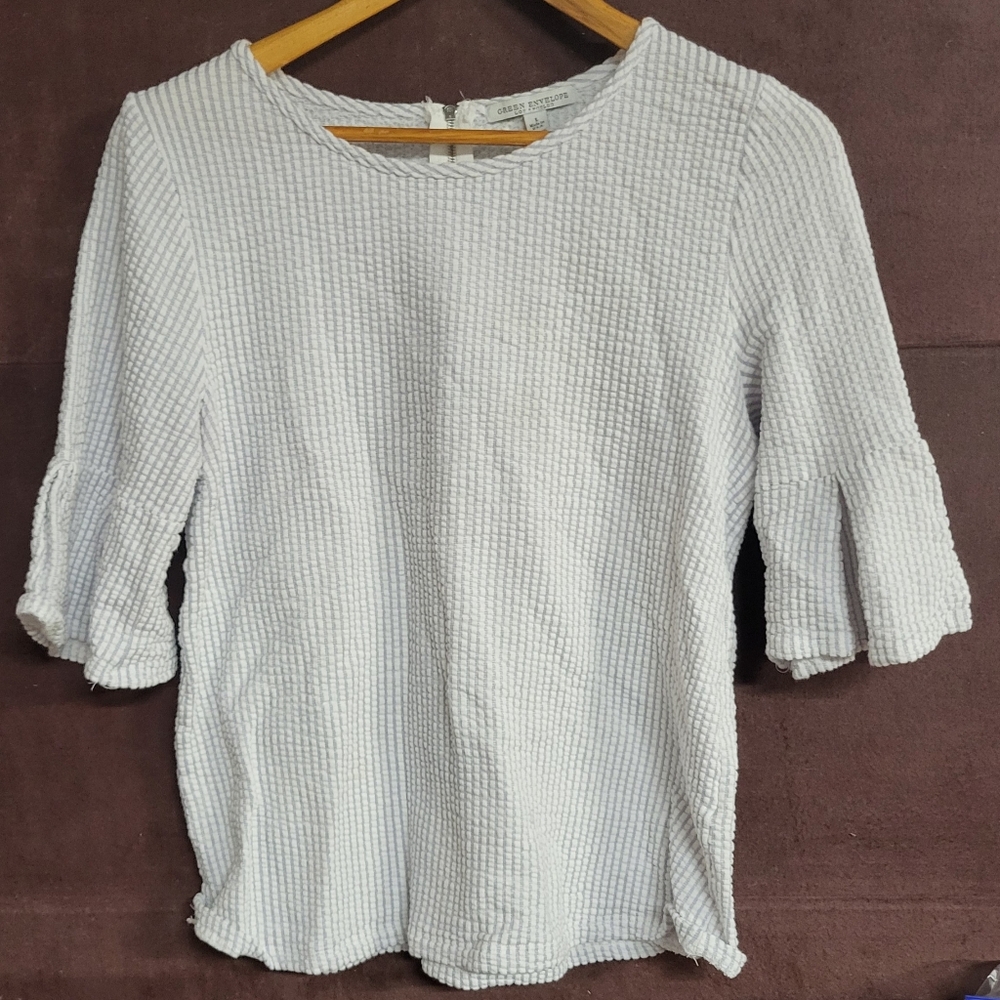 Ladies Zip Back Blouse By Green Envelope Los Angeles Large
